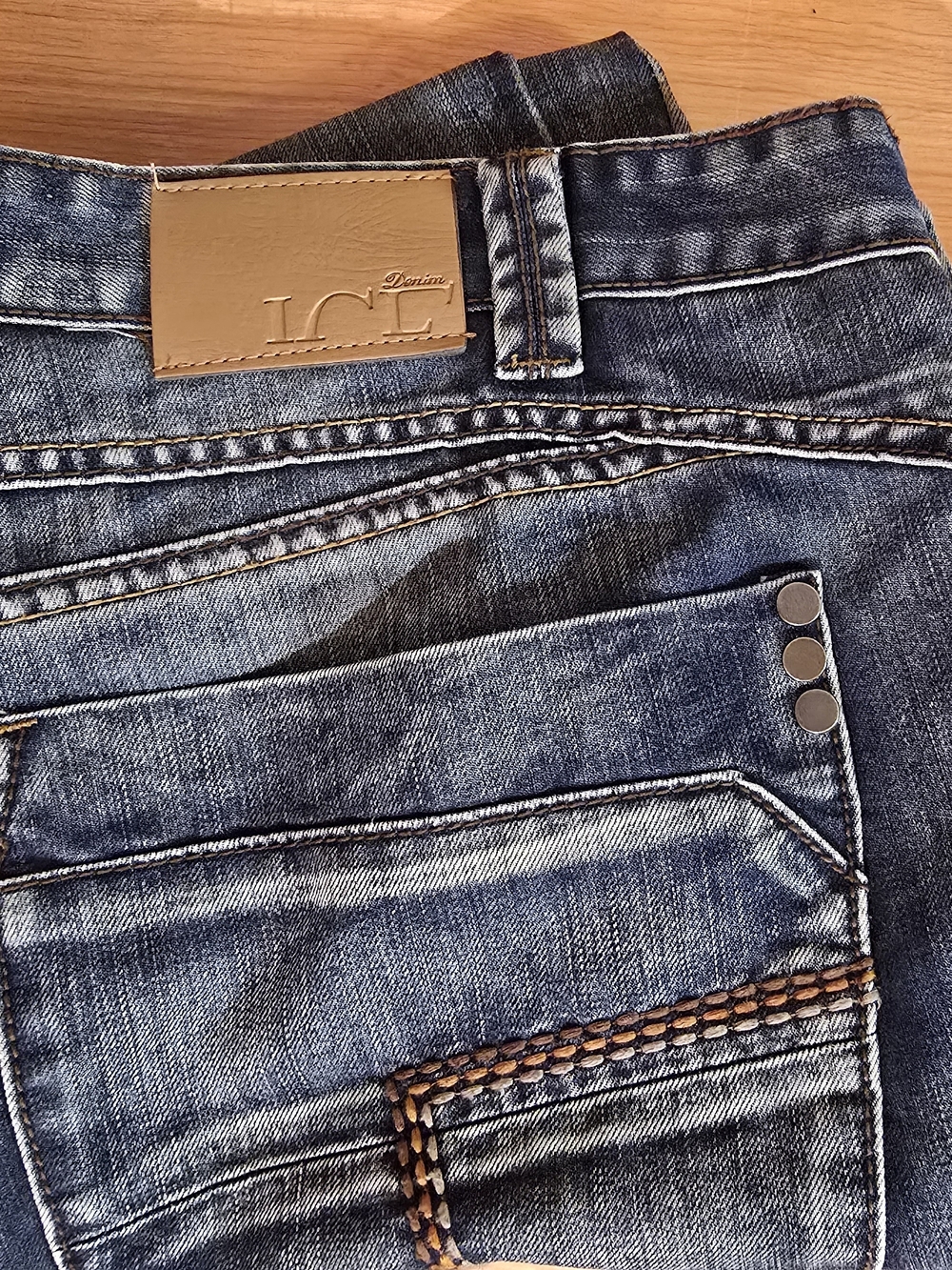 Ice Men’s Washed Blue Slim Straight Jeans